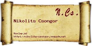 Nikolits Csongor névjegykártya